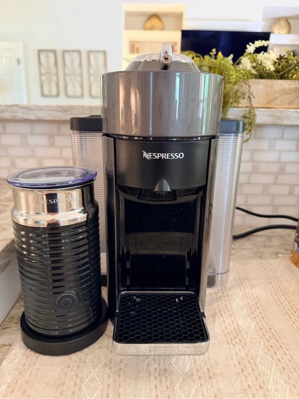 Nespresso Coffee Machine with Milk Frother - Black & Silver